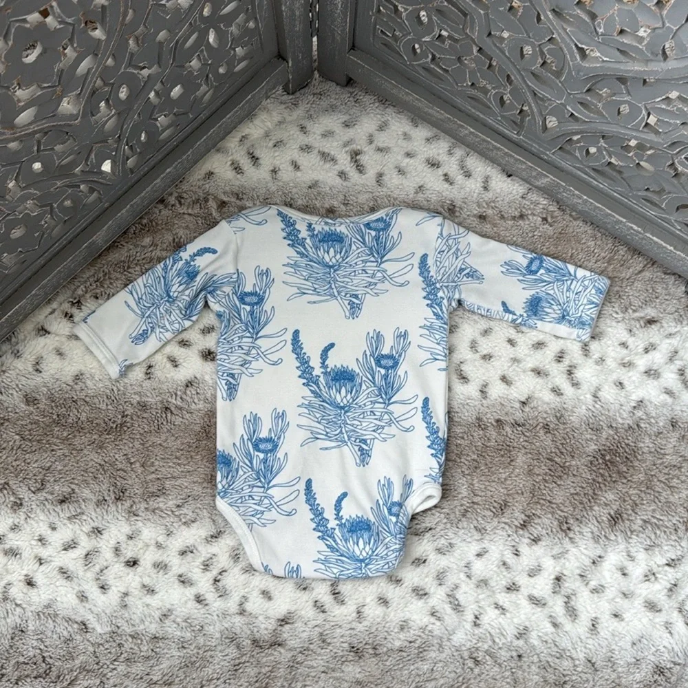 Kate Quinn floral thistle bodysuit baby girls 3-6 months preppy quiet luxury